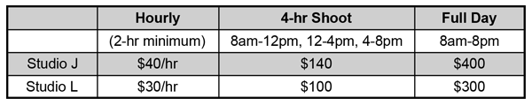 ziba studio rental pricing3